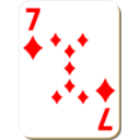 download White Deck 7 Of Diamonds clipart image with 0 hue color