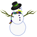 download A Scarfed Snowman clipart image with 45 hue color