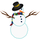 download A Scarfed Snowman clipart image with 0 hue color