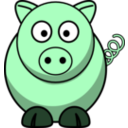 download Pig Roundcartoon clipart image with 135 hue color