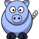 download Pig Roundcartoon clipart image with 225 hue color