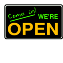 download Open Sign2 clipart image with 45 hue color