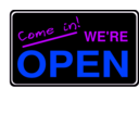 download Open Sign2 clipart image with 225 hue color