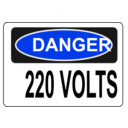 download Danger 220 Volts clipart image with 225 hue color