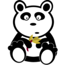 download Panda With Bamboo Leaves clipart image with 315 hue color