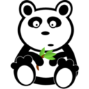 download Panda With Bamboo Leaves clipart image with 0 hue color