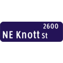 download Portland Oregon Street Name Sign Ne Knott St clipart image with 135 hue color