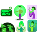 download Shout Outs clipart image with 90 hue color