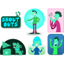 download Shout Outs clipart image with 135 hue color