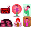 download Shout Outs clipart image with 315 hue color