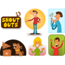 download Shout Outs clipart image with 0 hue color