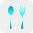 download Spoon And Fork clipart image with 180 hue color
