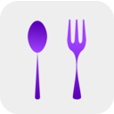 download Spoon And Fork clipart image with 270 hue color