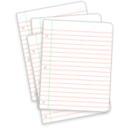 download Messy Lined Papers clipart image with 135 hue color