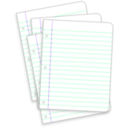 download Messy Lined Papers clipart image with 270 hue color