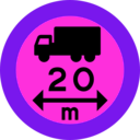 download 20m Truck Sign clipart image with 270 hue color