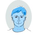download Drawing Of Mans Head clipart image with 180 hue color