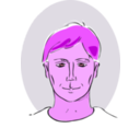 download Drawing Of Mans Head clipart image with 270 hue color