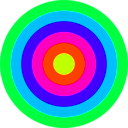 download Rainbow Circle Target 6 Color clipart image with 135 hue color