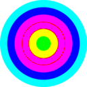 download Rainbow Circle Target 6 Color clipart image with 180 hue color