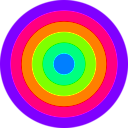 download Rainbow Circle Target 6 Color clipart image with 270 hue color