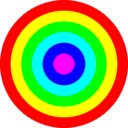 download Rainbow Circle Target 6 Color clipart image with 0 hue color