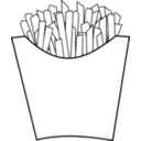 download French Fries Line Art clipart image with 270 hue color