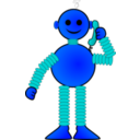 download Robot Called clipart image with 180 hue color