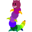 download Rainbow Caterpillar clipart image with 45 hue color