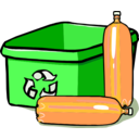 download Recycling Bin And Bottles clipart image with 270 hue color