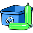 download Recycling Bin And Bottles clipart image with 0 hue color