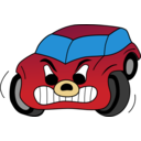 download Comic Red Angry Car clipart image with 0 hue color
