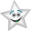 download Smiling Star With Transparency clipart image with 135 hue color