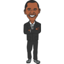 download President Barack Obama clipart image with 0 hue color