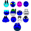 download Faces clipart image with 180 hue color