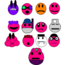 download Faces clipart image with 270 hue color