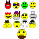 download Faces clipart image with 0 hue color