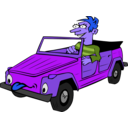 download Boy Driving Car Cartoon clipart image with 225 hue color