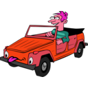 download Boy Driving Car Cartoon clipart image with 315 hue color