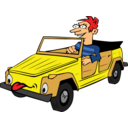 download Boy Driving Car Cartoon clipart image with 0 hue color
