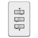 download Light Switch 3 Switches One Off clipart image with 180 hue color