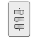 download Light Switch 3 Switches One Off clipart image with 0 hue color