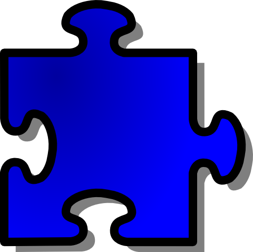 Blue Jigsaw Piece 09
