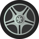 download Simple Car Wheel Tire Rims Side View clipart image with 90 hue color