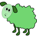 download Confused Sheep clipart image with 90 hue color