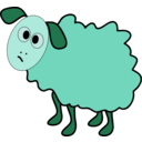 download Confused Sheep clipart image with 135 hue color