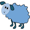 download Confused Sheep clipart image with 180 hue color