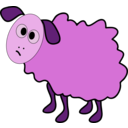 download Confused Sheep clipart image with 270 hue color