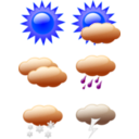 download Weather Symbols clipart image with 180 hue color