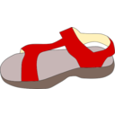 download Red Sandal clipart image with 0 hue color